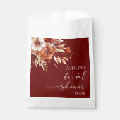 Rusty Burgundy Brown Floral Blume Brautparty Geschenktütchen (Vorderseite)