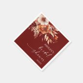 Rusty Burgundy Brown Floral Blume Brautparty Serviette (Ecke)