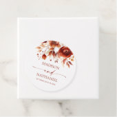 Rusty Burgundy Brown Floral Blume Wedding Geschenkanhänger (Beispiel)