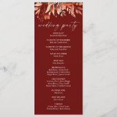 Rusty Burgundy Brown Floral Blume Wedding Programm (Rückseite)