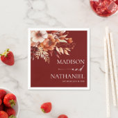 Rusty Burgundy Brown Floral Blume Wedding Serviette (Beispiel)