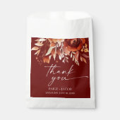 Rusty Burgundy Brown Floral Flower Wedding Geschenktütchen (Vorderseite)