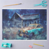 Rusty Car Old Shack Decoupage Tissue Paper Seidenpapier (Basteln)