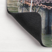 Rusty Chains umschlungen um Hafenstreifen Mousepad (Ecke)