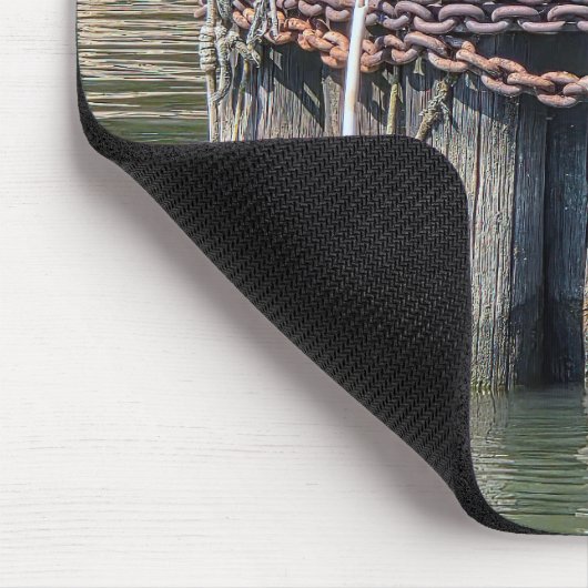 Rusty Chains umschlungen um Hafenstreifen Mousepad (Ecke)