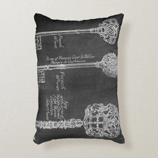 Rusty Chalkboard Viktorianische Steampunk-Skelettt Zierkissen (Vorderseite(Vertikal))