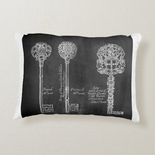 Rusty Chalkboard Viktorianische Steampunk-Skelettt Zierkissen (Rückseite)