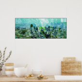 rusty city cyan poster (Küche)