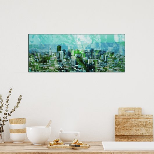 rusty city cyan poster (Küche)