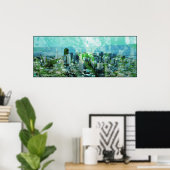 rusty city cyan poster (Heimbüro)