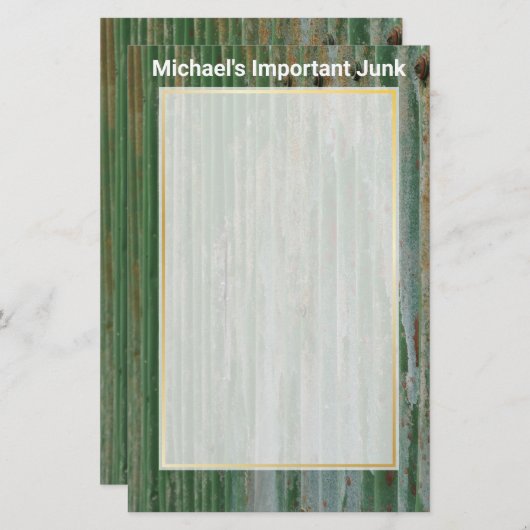 Rusty Corrugy Iron Scrapbook Paper Briefpapier (Vorne/Hinten)