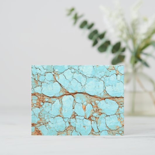 Rusty Cracked Turquoise Postkarte (Stehend Vorderseite)