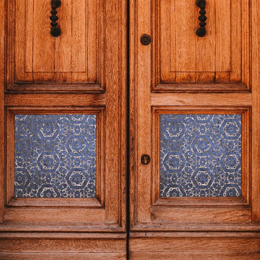 Rusty Damask Muster Overlay Blue Grunge Textur Seidenpapier
