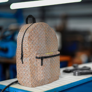 Rusty Diamond Plate Individuelle Name Bedruckter Rucksack