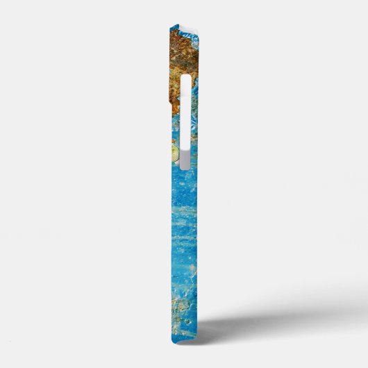Rusty Distressed Blue Metal Case-Mate iPhone Hülle (Rückseite / Links)