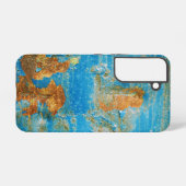 Rusty Distressed Blue Metal Samsung Galaxy Hülle (Rückseite (Horizontal))