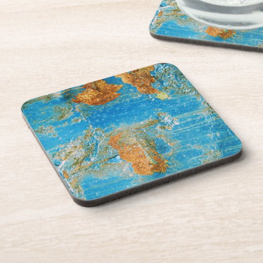 Rusty Distressed Blue Metal Untersetzer (Linke Seite)