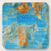 Rusty Distressed Blue Metal Untersetzer (Vorderseite)
