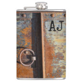 Rusty Door Custom Monogram Flachmann (Vorderseite)