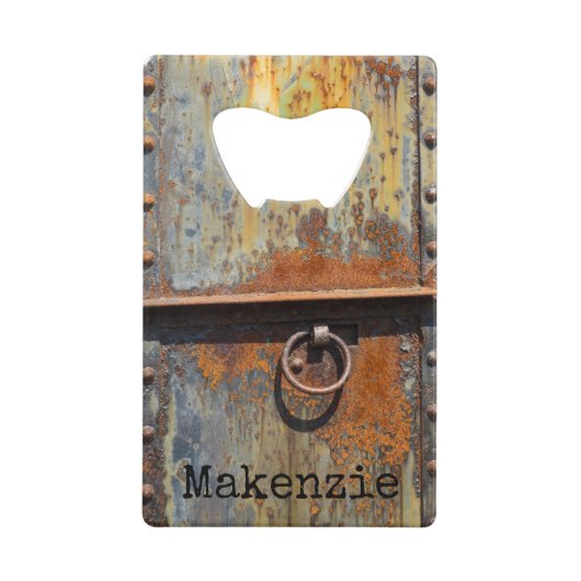Rusty Door Individuelle Name Geldbeutel Flaschenöffner (Vorderseite)