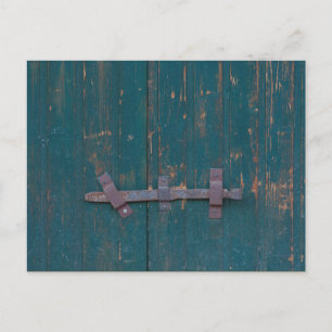 Rusty Door Riegel an der grünen Tür Postkarte