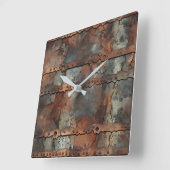 Rusty Eisen Wall Clock Quadratische Wanduhr (Winkel)