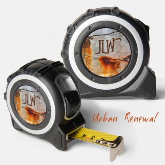 Rusty Gray and Orange Urban Grunge Industrial Maßband