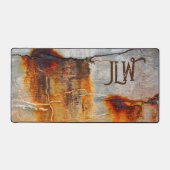 Rusty Gray and Orange Urban Grunge Industrial Schreibtischunterlage (Vorderseite)