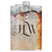 Rusty Gray und Orange Urban Grunge Stilvoll Flachmann (Vorderseite)