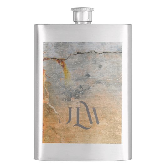 Rusty Gray Urban Grunge Stilvoll Flachmann (Vorderseite)