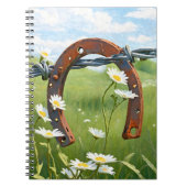 Rusty Horseshoe und White Daisies Notizblock (Vorderseite)