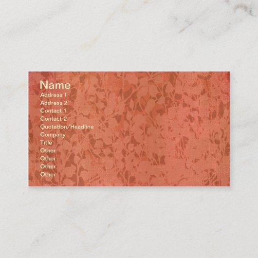 Rusty Impression Rose Blätter Visitenkarte (Vorderseite)