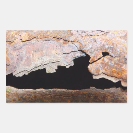 Rusty Junk Pipe Texturrost Rechteckiger Aufkleber (Vorderseite)
