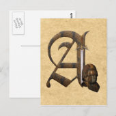 Rusty Knights Initial A Postkarte (Vorne/Hinten)