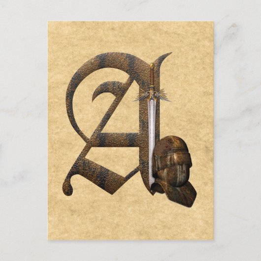 Rusty Knights Initial A Postkarte (Vorderseite)