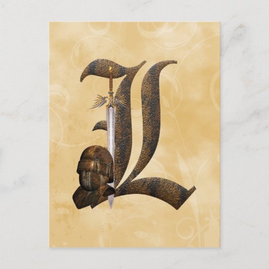 Rusty Knights Initial L Postkarte (Vorderseite)