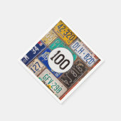 Rusty Licence Plate 100. Geburtstag Napkins Serviette (Ecke)