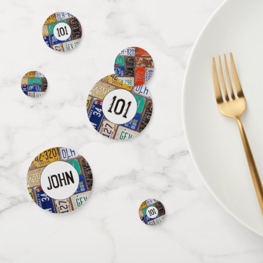 Rusty Licence Plate 101. Geburtstag Confetti Konfetti (Gruppe)