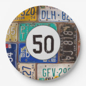 Rusty Licence Plate 50. Geburtstag Pappteller (Vorderseite)
