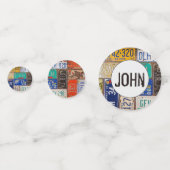 Rusty Licence Plate 55. Geburtstag Confetti Konfetti (Rückseiten)