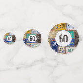 Rusty Licence Plate 60. Geburtstag Confetti Konfetti (Vorderseiten)
