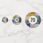 Rusty Licence Plate 70. Geburtstag Confetti Konfetti (Vorderseiten)
