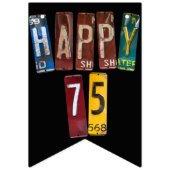 Rusty Licence plate 75. Geburtstag Wimpelkette (Dritte Fahne)