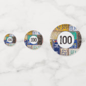 Rusty License Plate 100. Geburtstag Konfetti (Vorderseiten)