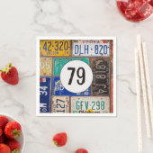 Rusty License Plate 79. Geburtstag Serviette (Beispiel)