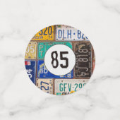 Rusty License Plate 85. Geburtstag Konfetti (Klein Vorderseite)
