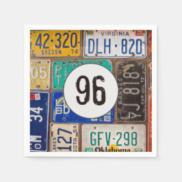Rusty License Plate 96. Geburtstag Napkins Serviette
