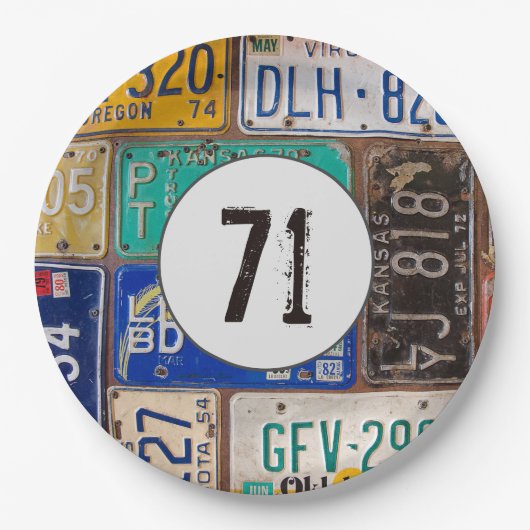 Rusty License Teller 71. Geburtstag (Vorderseite)