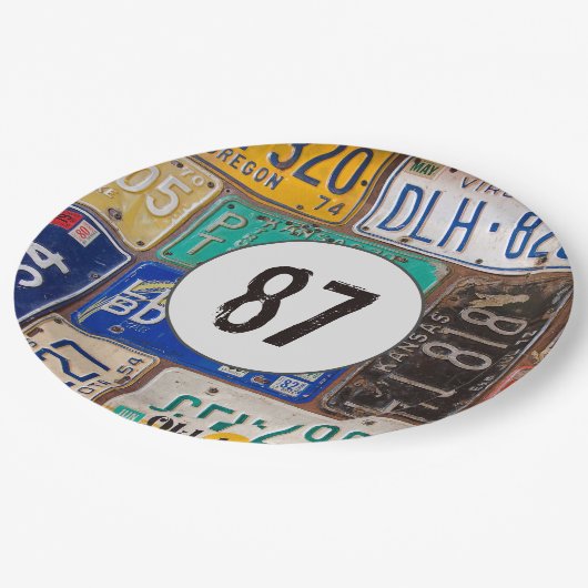 Rusty License Teller 87. Geburtstag (Schrägansicht)