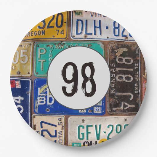 Rusty License Teller 98. Geburtstag (Vorderseite)